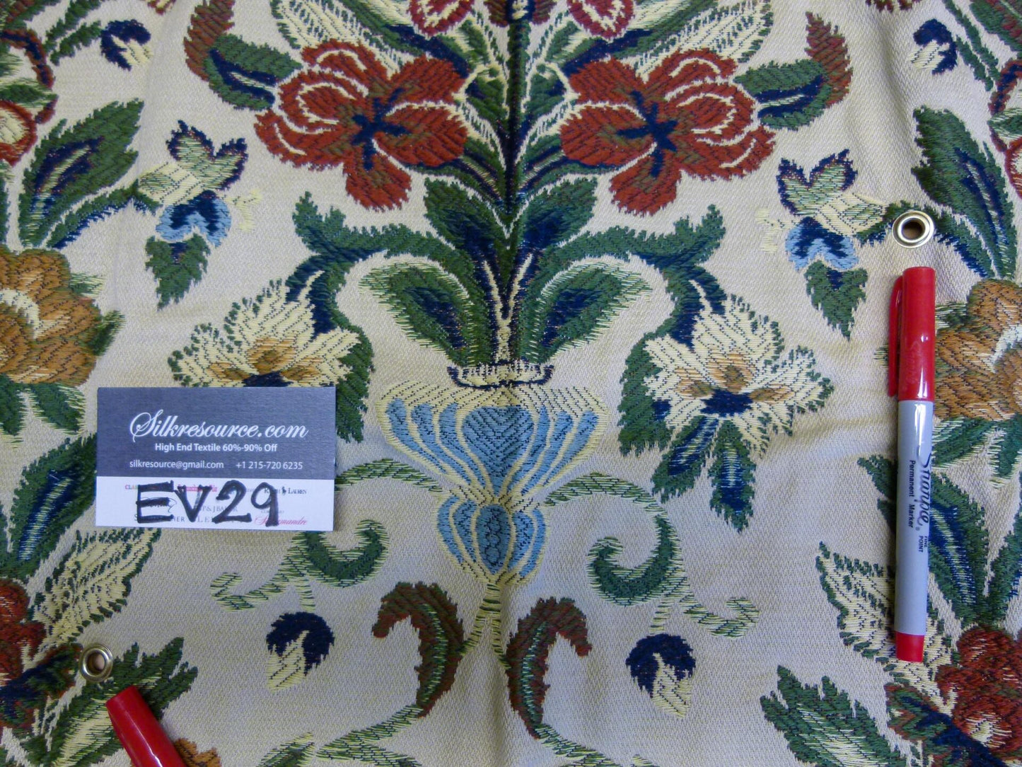 8 EV29 Old World Weavers Edmond Petit Montepensier Tapestry Wool cotton Beige Botanical Floral Tree Foliage Large Pattern 4 Pieces