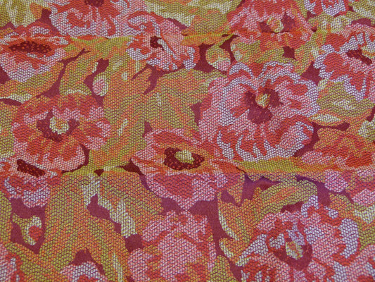 10 EV29 Scalamandre Lelievre Paris Laurette Le Rouge Botanical Abstract Red Pink Impressionist per Piece 39"x27"