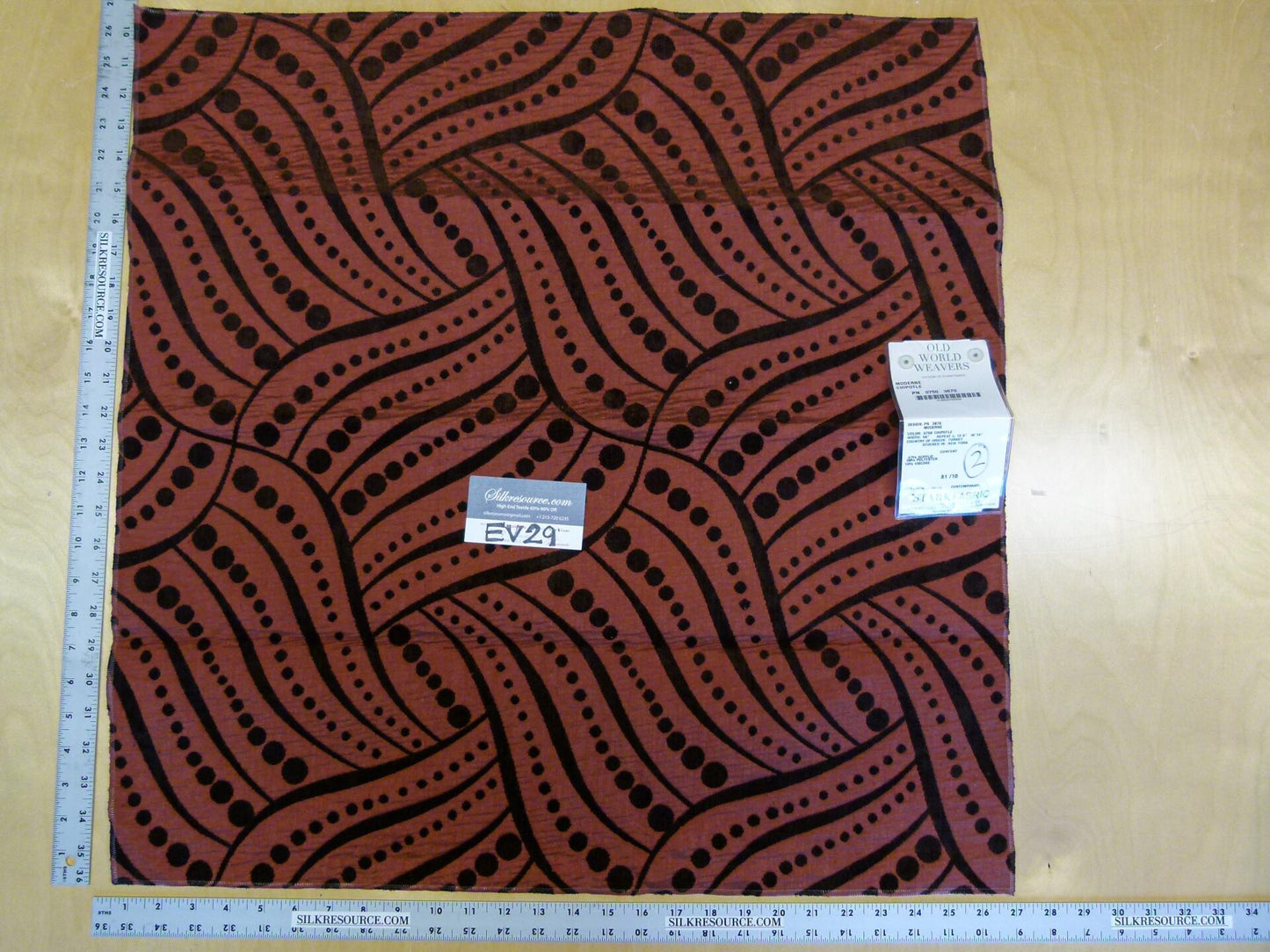 11 EV29 Scalamandre Old World Weavers Moderne Chipotle Red Black Art Deco 3 Pieces