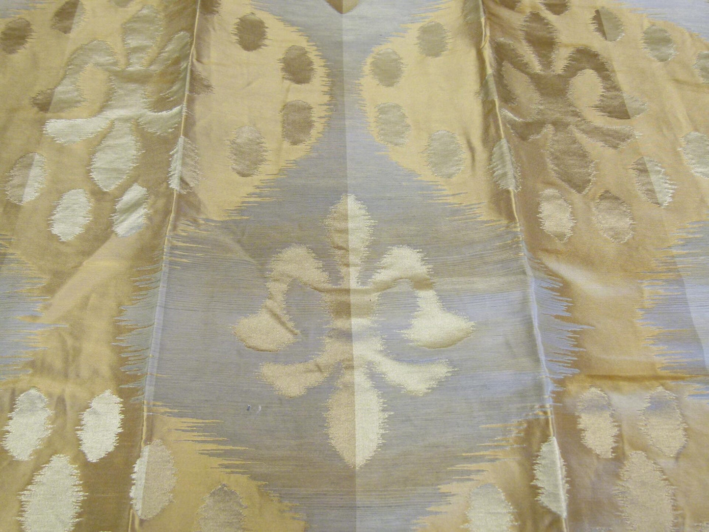 by Piece Scalamandre Grey Watkins Angel of Longevity Cameo/Grey/ Taupe Diamond Ogee Ikat 27"x 27" SKU: 20 EV29