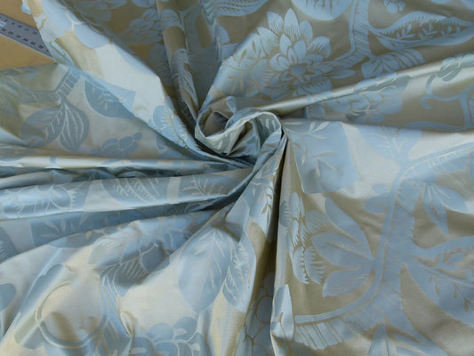 Old World Weavers 100% Silk Damask Carlsten Blue Aqua Arts & Crafts MSRP USD 278/Y