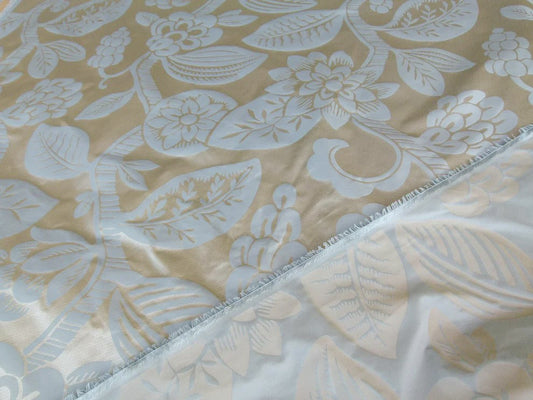Old World Weavers 100% Silk Damask Carlsten Blue Aqua Arts & Crafts MSRP USD 278/Y