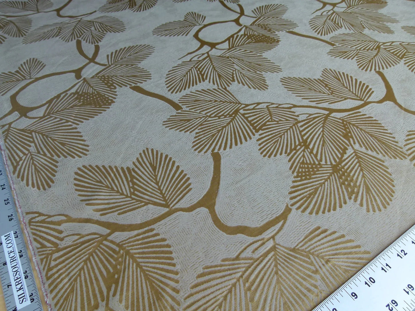 by yd Kravet Prunus Gilt Leaves Chinoiserie Japanese Penzai Penjing Pine Tree Plum 24K Gold MSRP USD 177/y