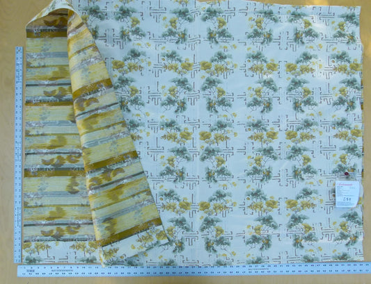 Scalamandre Colony Length 2.5Y Ginkgo Biscuit Chinoiserie Tree Floral White Yellow Tree Foliage and Nuts MSRP USD 470/y