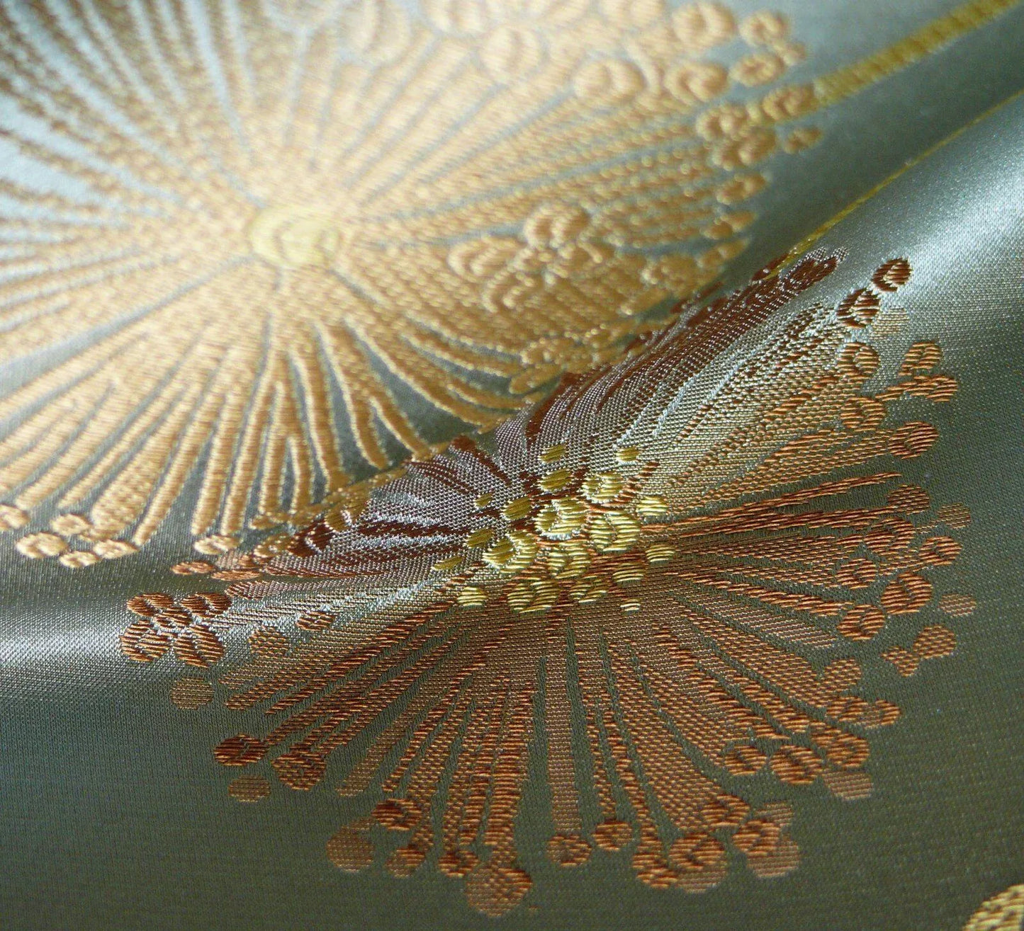 by yard 100% Silk Lampas Satin Mod Branch Tree "Cloud"