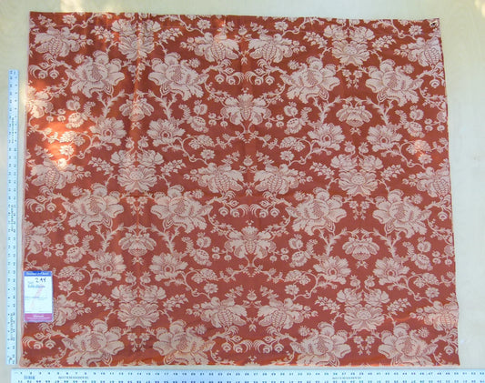 Scalamandre Length 2.4y Tassinari and Chatel Meillant Brique Orange Damask Historic MSRP USD 690/yard
