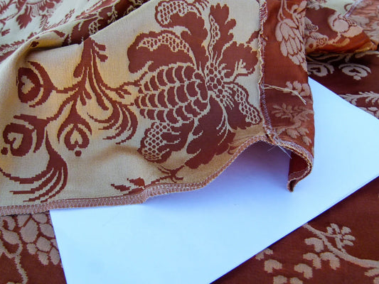 Scalamandre Length 2.4y Tassinari and Chatel Meillant Brique Orange Damask Historic MSRP USD 690/yard
