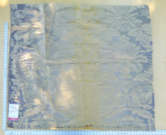 Scalamandre Length 1.2y Lelievre Carrousel Aurore Tan Gray Damask MSRP USD 892/y