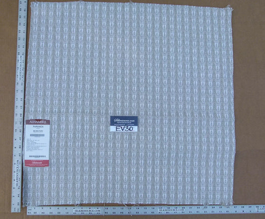 6 EV30 Scalamandre Alhambra Paranoa Leaf Frost White Jacquard 27x27 inches MSRP USD300+/y