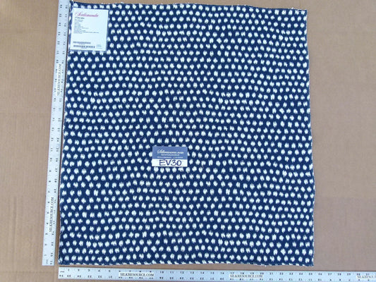 8 EV30 Scalamandre Dot Weave Indigo La Boheme Collection Ikat Small Scale Jacquard Cotton 25 x 26 inches MSRP USD298/y