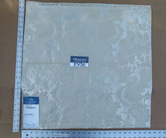 36 EV30 Scalamandre Tassinari and Chatel Louis-Philippe Ivoire White Cream Square Silk Linen 25x25 inches MSRP USD1700+/y