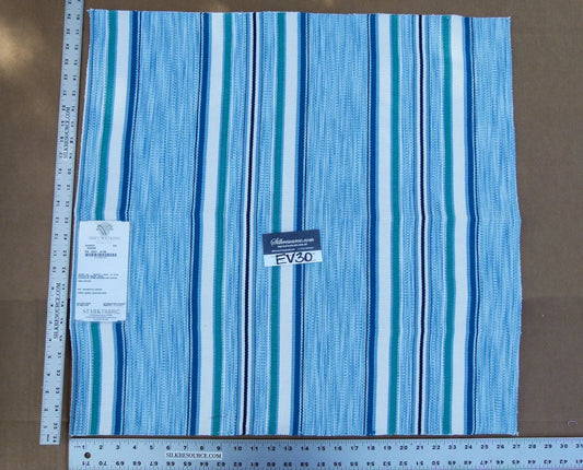 39 EV30 Scalamandre Grey Watkins Bandos Marine Blue Stripe Cotton Square 26x27 inches MSRP USD182/y