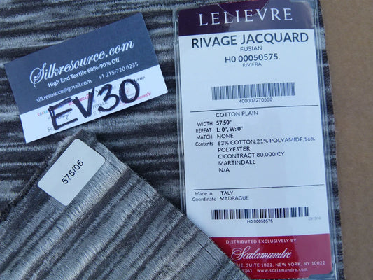 47 EV30 Scalamandre Lelievre Paris Rivage Jacquard Fusian Cotton Plain Abstract Pattern Square 24x28 inches MSRP USD314/y