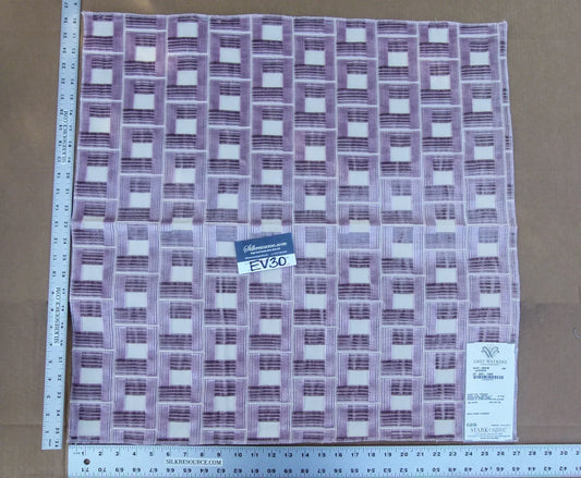 48 EV30 Scalamandre Grey Watkins Saint Amand Lavender Cut Velvet Plaid Check Purple and White Square 26x27 inches MSRP USD424/y