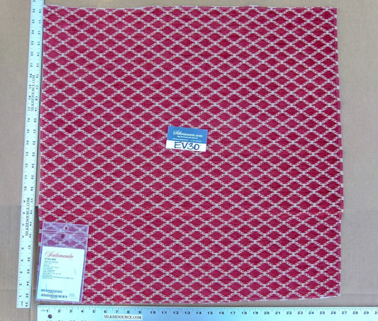 52 EV30 Scalamandre Tristan Weave Pomegranate Jacquard Diamond Ogee Red White Square 26 x 27 inches MSRP USD354/y