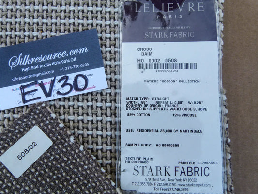 66 EV30 Scalamandre Leleivre Paris Cross Daim Small Scale Texture White Beige Square 24 x 26 inches MSRP USD 422/y