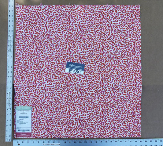 67 EV30 Scalamandre Grey Watkins Meadow Embroidery Pink Red White Leaf Pattern Square 26 x 25 inches MSRP USD 320/y