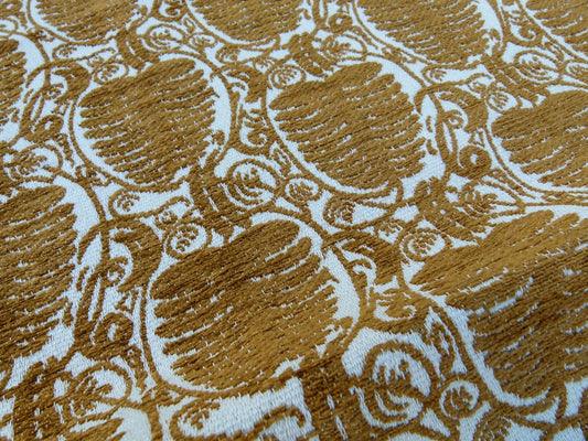 7 EV32 Square 26 x 26 inches Scalamandre Grey Watkins Veneto Pine Gold Jacquard Botanical Foliage Chenille Jacquard MSRP USD590+/y