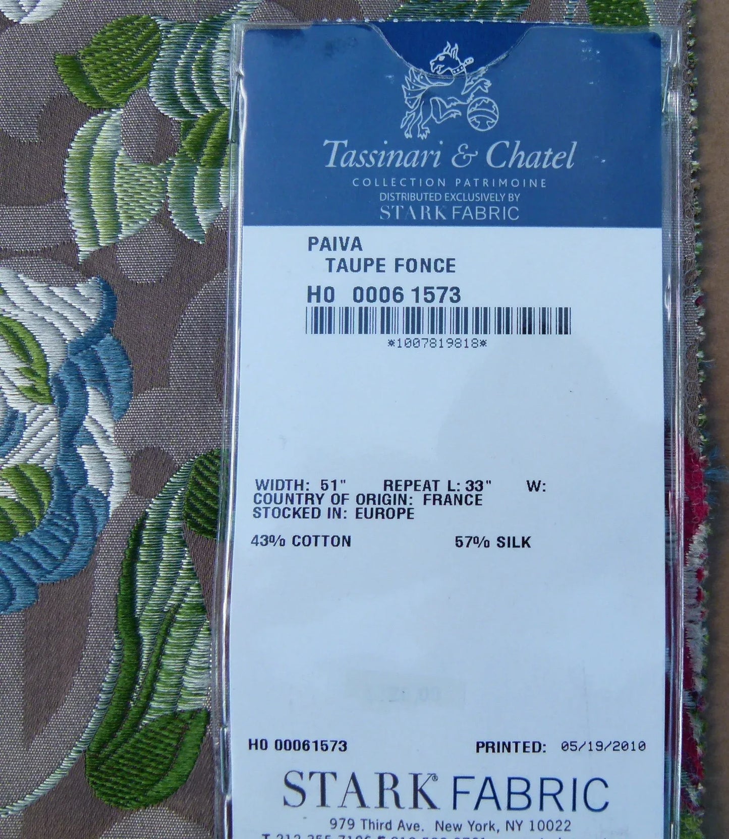 11 EV32 Square 25 x 25 inches Scalamandre Tassinari & Chatel Paiva Taupe Fonce MSRP 2002/y