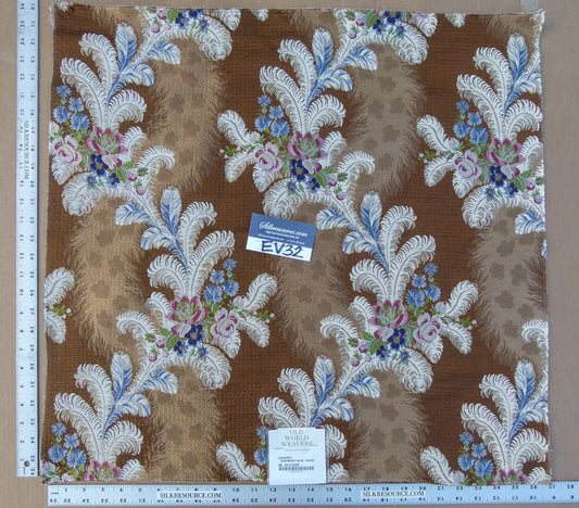 14 EV32 Square 26 x 27 inches Scalamandre Old World Weavers Cheverny Raspberry, Blue Cocoa MSRP USD 2452/y