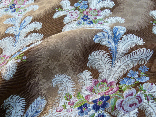 14 EV32 Square 26 x 27 inches Scalamandre Old World Weavers Cheverny Raspberry, Blue Cocoa MSRP USD 2452/y