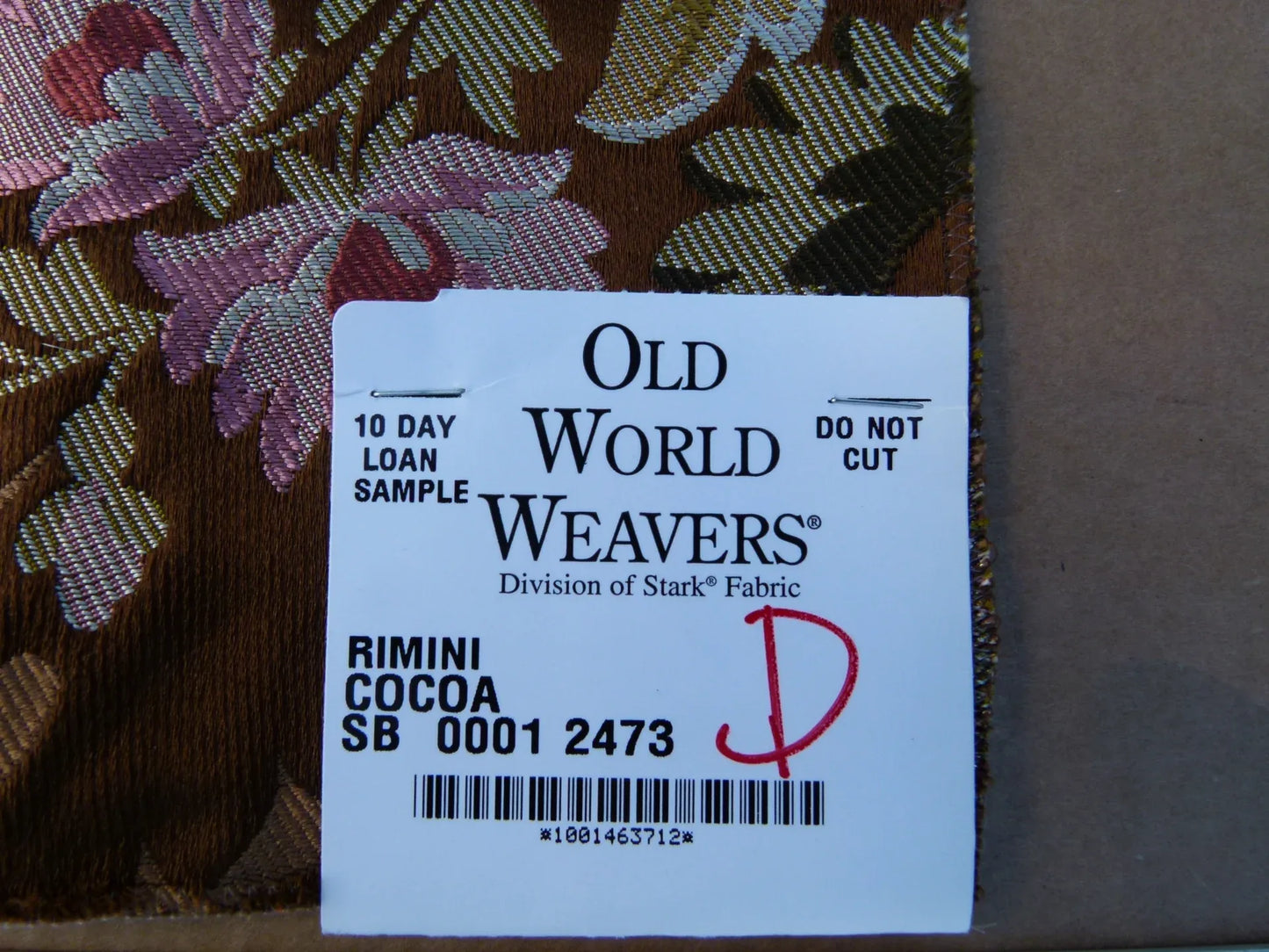 16 EV32 Square 17 x 27 inches Scalamandre Old World Weavers Rimini Cocoa Brown Floral Historic MSRP USD 1676/y