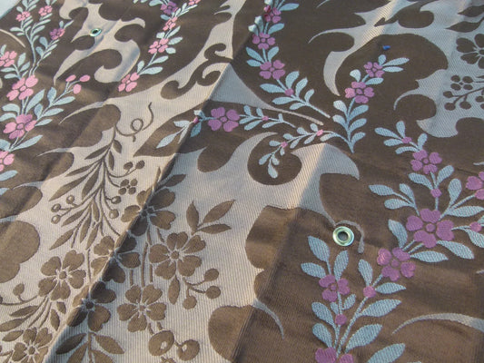 19 EV32 Square 16 x 27 inches Scalamandre Old World Weavers Rimini Cocoa Brown Floral Historic MSRP USD 1676/y