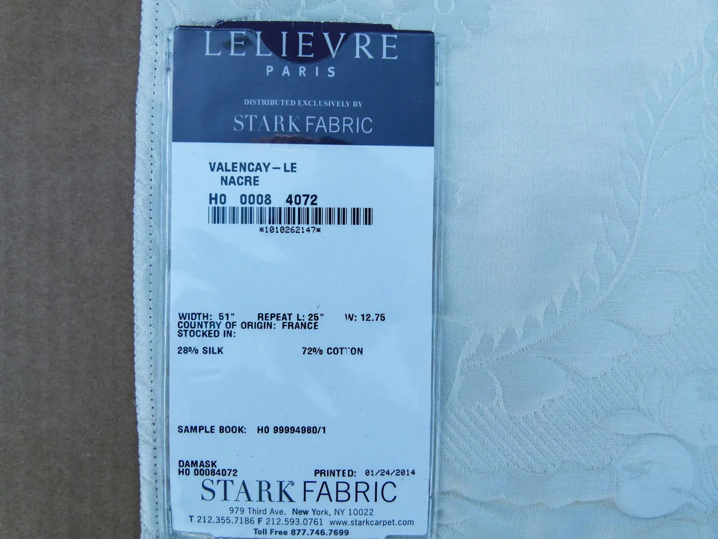 26 EV32 Square 25 x 24 inches Scalamandre Lelievre Paris Valencay - Le Eglantine White Silk Damask Floral