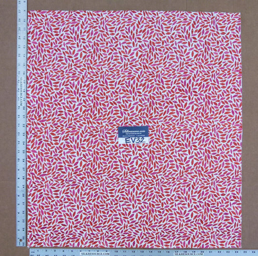 45 EV32 Square 27 x 24 inches Scalamandre Grey Watkins Meadow Embroidery Pink Red MSRP USD 320/y