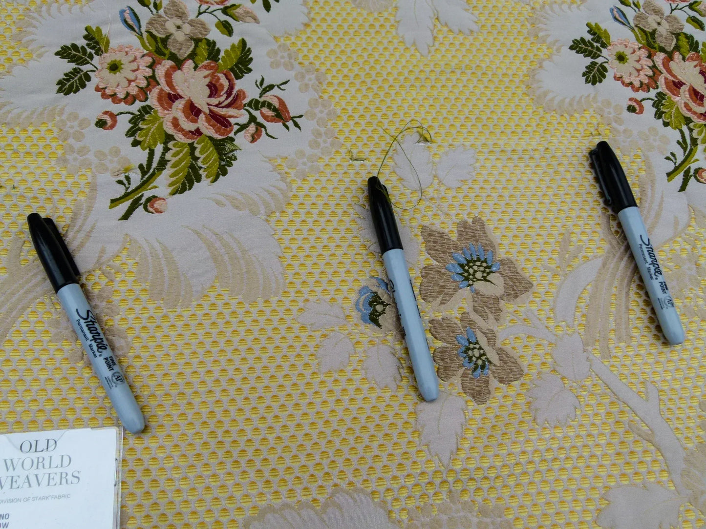 52 EV32 Square 1 yard x 26 inches Scalamandre Old World Weavers Frullino Yellow Silk Botanical MSRP USD1286/yard