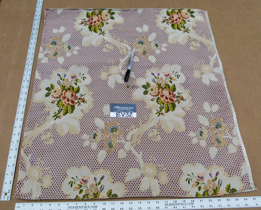 54 EV32 Square 30 x 27 inches Scalamandre Old World Weavers Frullino Red Silk Botanical MSRP USD1286/yard