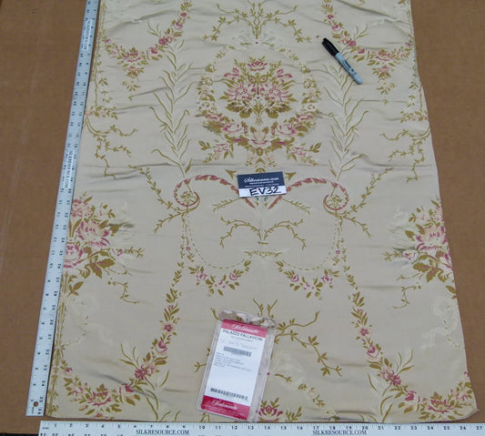 Scalamandre Old World Weavers Pallazo Pallavicini Multi Olives and Reds Jacquard Silk Lampas Square 1y x 26in