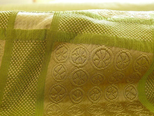 Schumacher Amazing Italian Silk Cotton Figured Woven Green Gold
