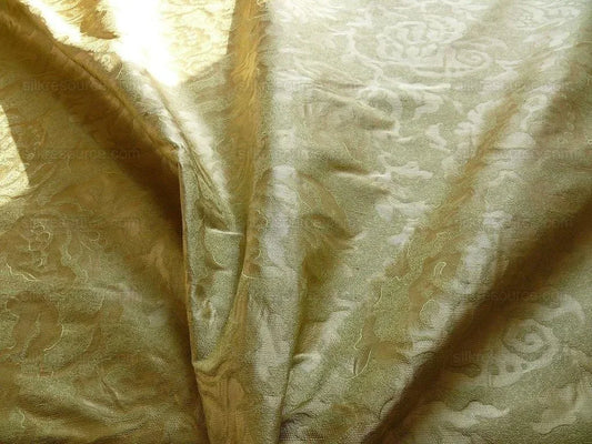 100% Silk Jacquard Papercut Pom Flower "margarita" Green