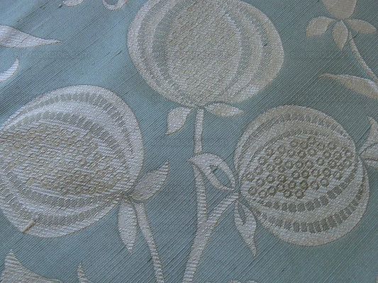 100% Silk Lampas Fairy Tale Pom "seafoam" Blue Aqua Green Cream Josef Frank