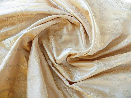 100% silk Damask Summer Berry "luminous" Ecru Nimbus Art Nouveau William Morris