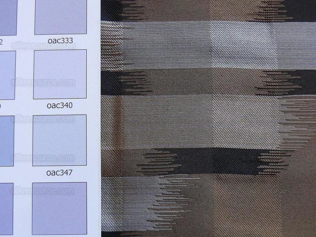 100% Silk Lampas Ikat Wave "pewter" Tan Black Brown Beige MSRP USD 268