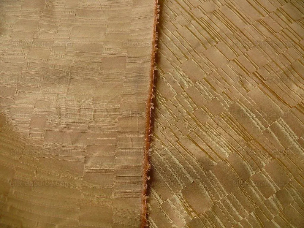 100% Silk Jacquard Staggered Stripe Texture "sunglow" Gold MSRP USD258/y