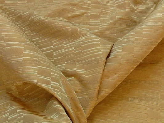 100% Silk Jacquard Staggered Stripe Texture "amber" Gold MSRP USD258/y