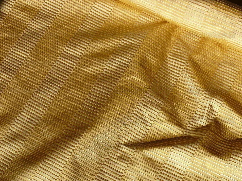 100% Silk Jacquard Piano Key Texture "cornsilk" Gold Yellow
