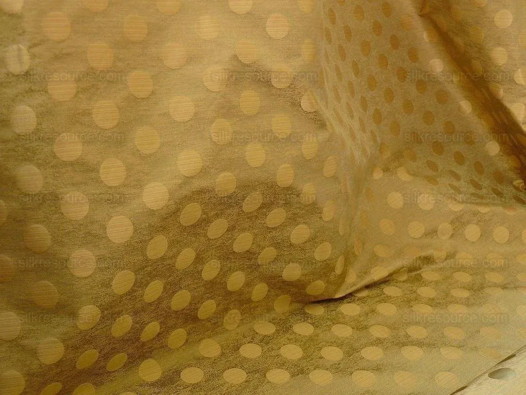 B. Berger Duralee 100% Silk Damask Polka Dot "pine" Green Reversible Strie and Satin Mid-Century MSRP USD 250/Y