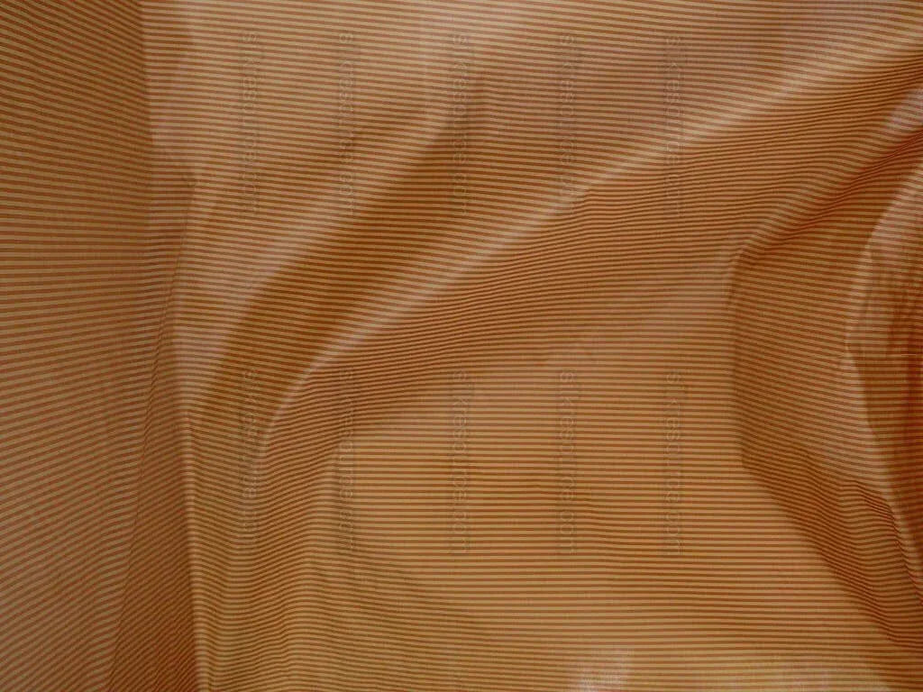 Scalamandre Silk Taffeta Pin Stripe Orange Peach Gold Bty