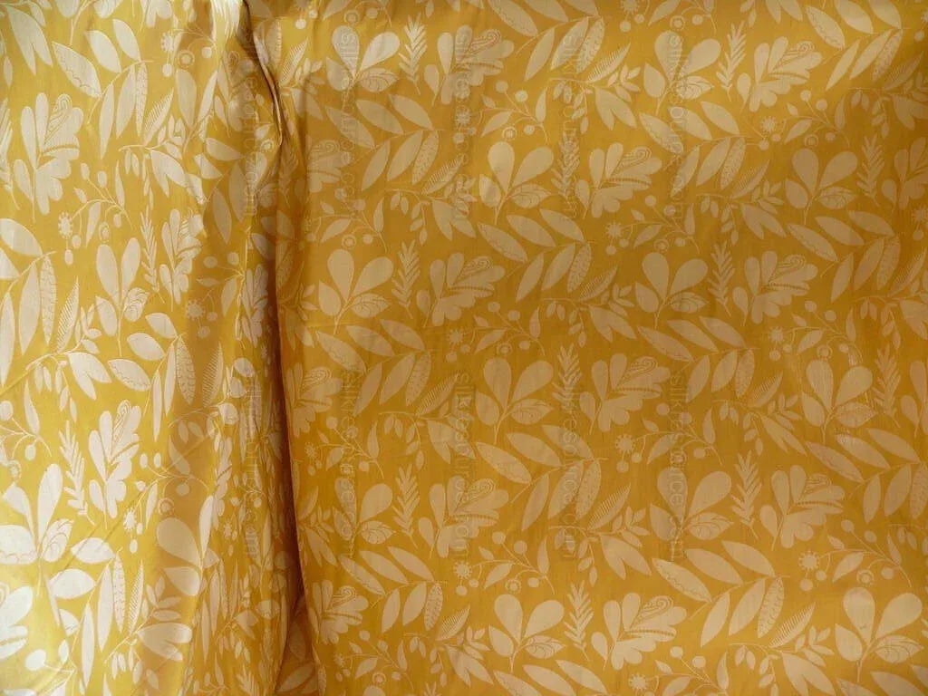 100% Silk Damask Fairy Tale Tree Of Life "yellow" Gold Thick Josef Frank MSRP USD356/Y