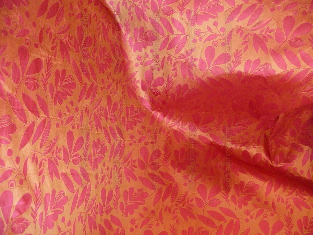 100% Silk Damask Fairy Tale Tree Of Life "red" Magenta Thick Josef Frank MSRP USD356/Y