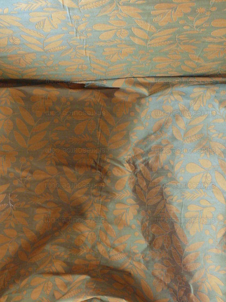100% Silk Damask Fairy Tale Tree Of Life "teal" Blue Thick Josef Frank MSRP USD356/Y