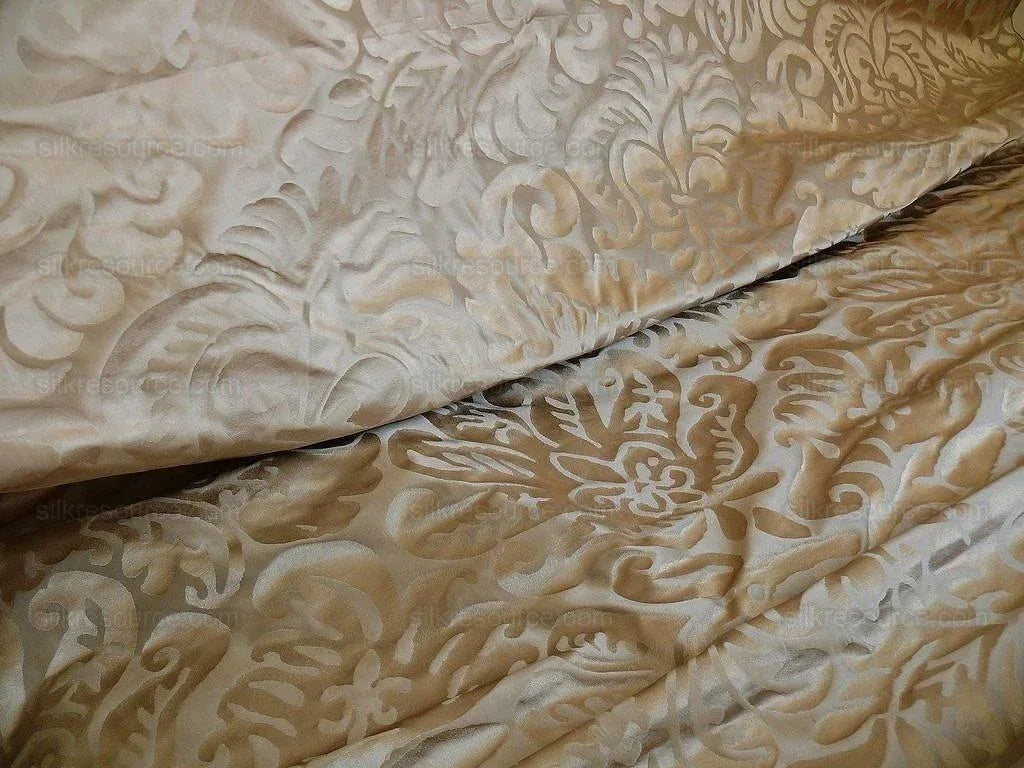 by yard Abstract "papercut"silk Swirl-cloud Grey Silver Granito