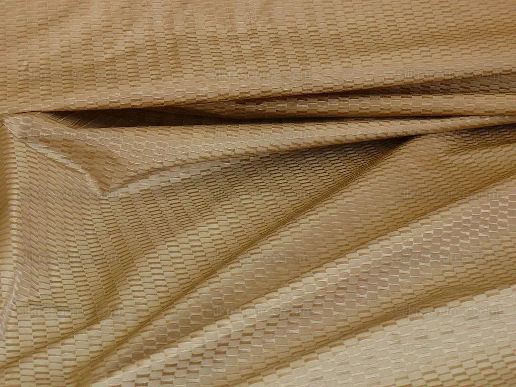 100% Silk Jacquard Oval Lozenge "wheat" Gold