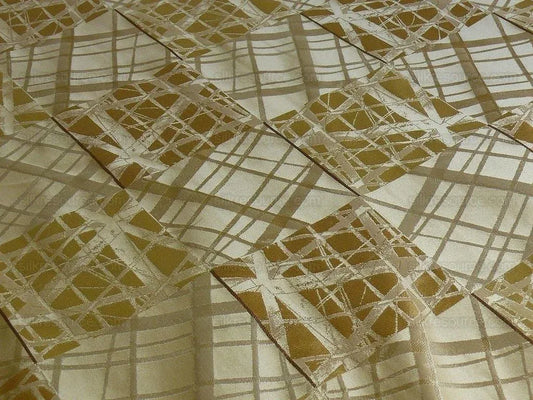 100% Silk Jacquard Mirror Square "creme" Gold Cream MSRP USD 230/y