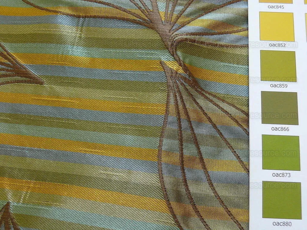 Beacon Hill 100% Silk Lampas Modern Vine "dusk" Brown MSRP USD200+/y