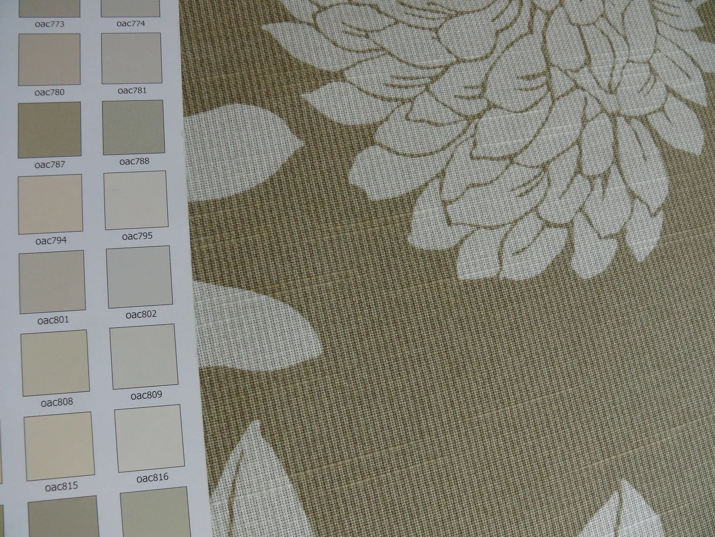 6.4YD Duralee Heyward Cotton Tropical Plants Soothing Beige Brown White